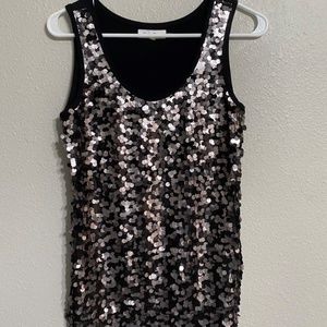 Calvin Klein Sleeveless Blouse  Women Size S Sequins Black